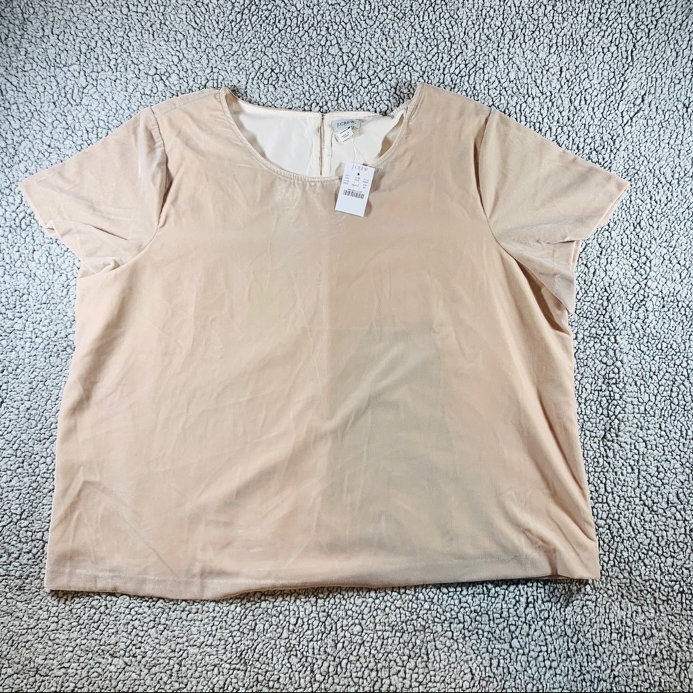 J.Crew Factory Velvet Blouse Warm Pebble Pink
